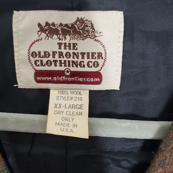 Vintage 100% Wool Vest Jacket Utility Field Brown Plaid 53” Chest Workwear‎ XL - Picture 5 of 8